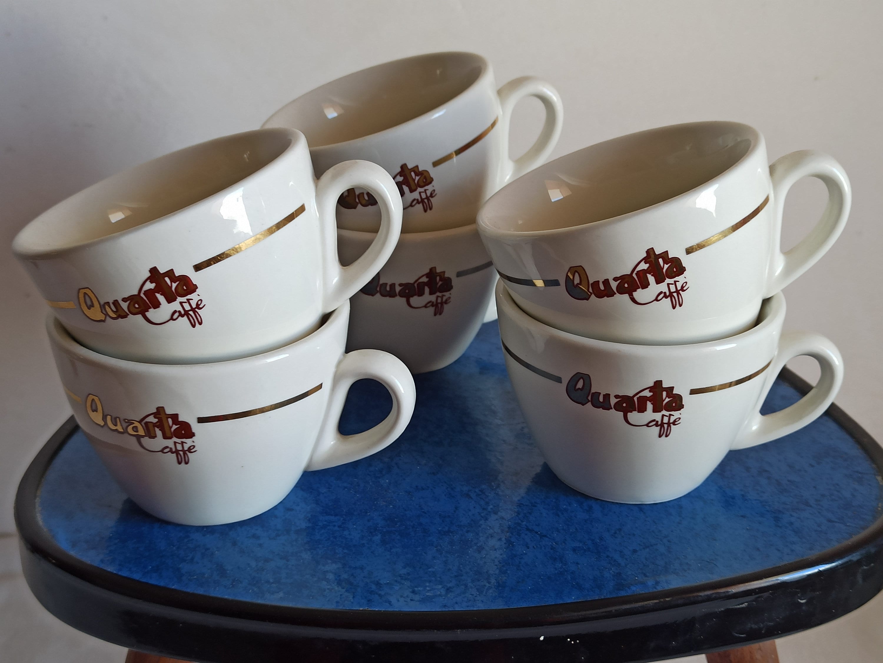 Brown Espresso Cups Nuova Point Sorrento short Style, Made in Italy!