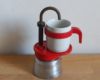 Bialetti vintage stovetop moka pot, retro Italian espresso maker, one cup coffee pot