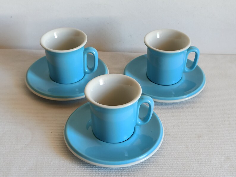 Fantastic Vintage Italian Espresso Cups, Three Sky Blue Cups, Acf, Made in Italy Etsy