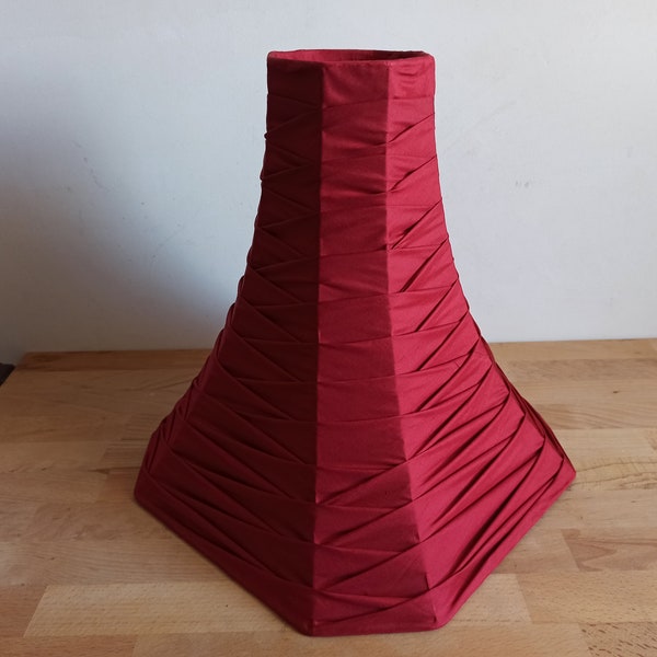 Beautiful vintage lampshade, dark red lamp shade, 1980s