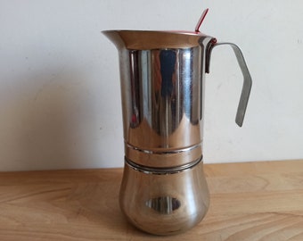 Juanita, stovetop moka pot,  Italian espresso maker, stainless steel coffee pot, inoxriv, 1990s