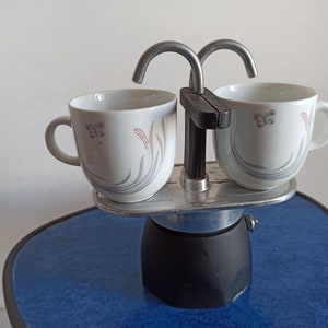 Bialetti two-cup stovetop moka pot, vintage Italian espressomaker, 1980s