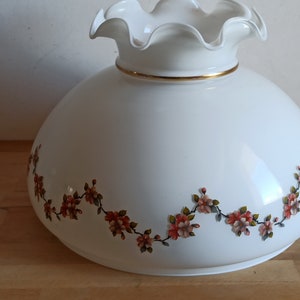 Big vintage glass lampshade, antique oillamp lamp shade, 1920s