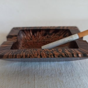 Rare Murano black, copper, glitter, midcentury ashtray by Vincenzo Nason, 1960s, designer dish