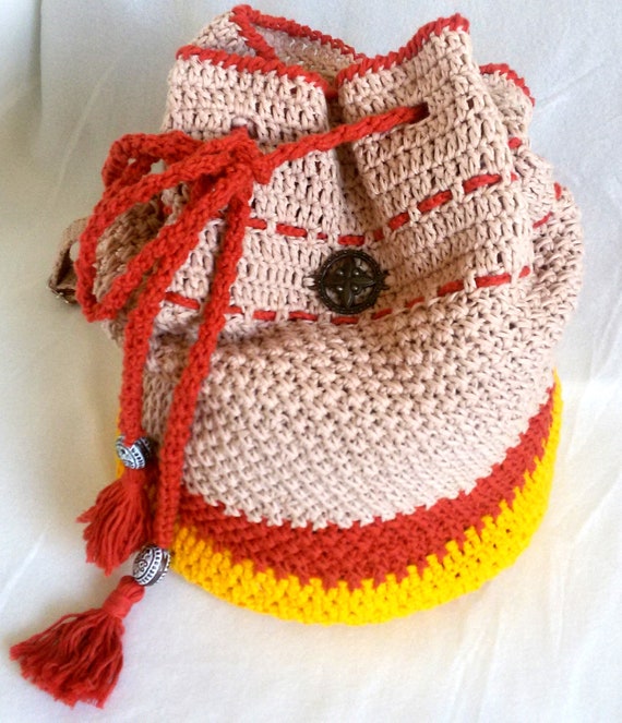 Crochet Cotton Backpack: Multicolored Summer Bag - Etsy Israel display picture 2