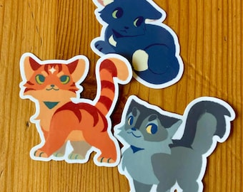 Warrior Cats Stickers Firestar Graystripe Ravenpaw 2.5” Matte Waterproof Vinyl Sticker