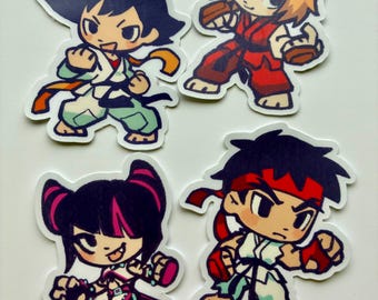 Street Fighter Ryu Ken Makoto Juri Stickers