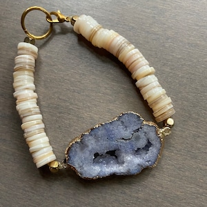 Puka Shell and Agate Bracelet