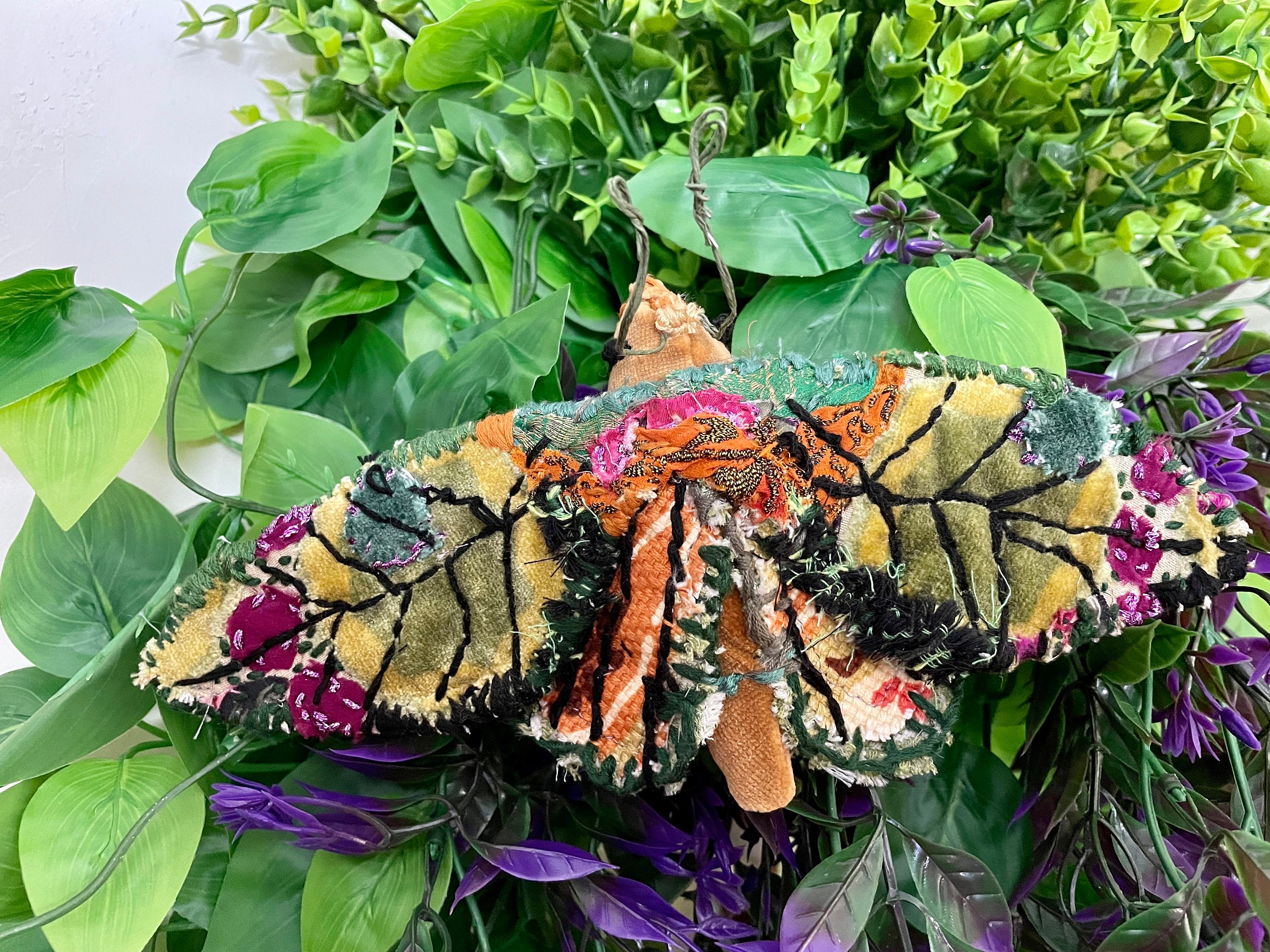 Textile Fabric Soft Sculpted Moth | Textile Wall Art | Faux Taxidermy ...