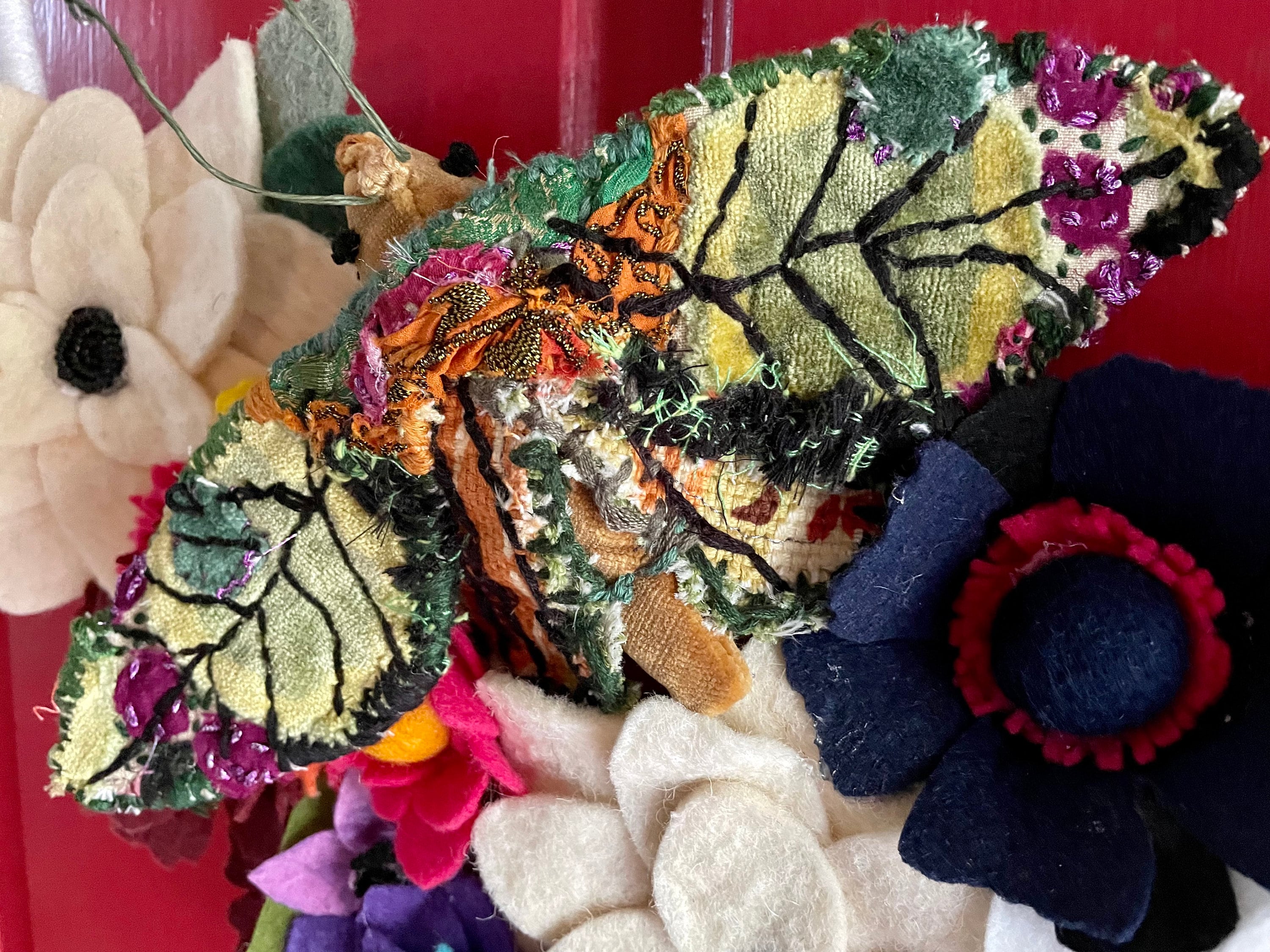 Textile Fabric Soft Sculpted Moth | Textile Wall Art | Faux Taxidermy ...