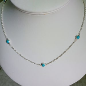 Sterling silver Arizona turquoise necklace