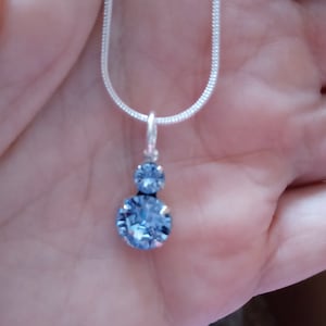Swarovski elements pendant on 20&quot; silver plstrd snake chain