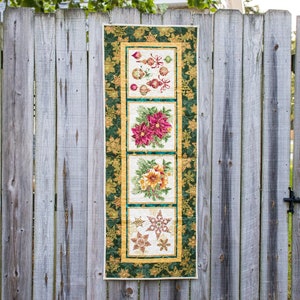 Christmas Table Runner, Handmade Holiday Décor, Quilted Table Runner