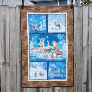 Animal Nativity Wall Hanging | Woodland Creatures Christmas Quilt | Handmade Quilt for Christmas | Christian Décor | Handmade Quilt