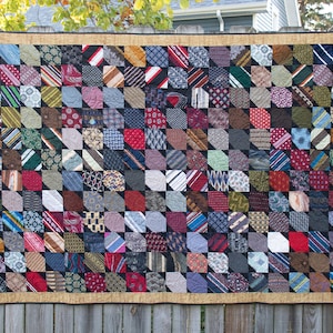 Men's Neck Tie Quilt Patchwork Quilt With Men's Ties - Etsy