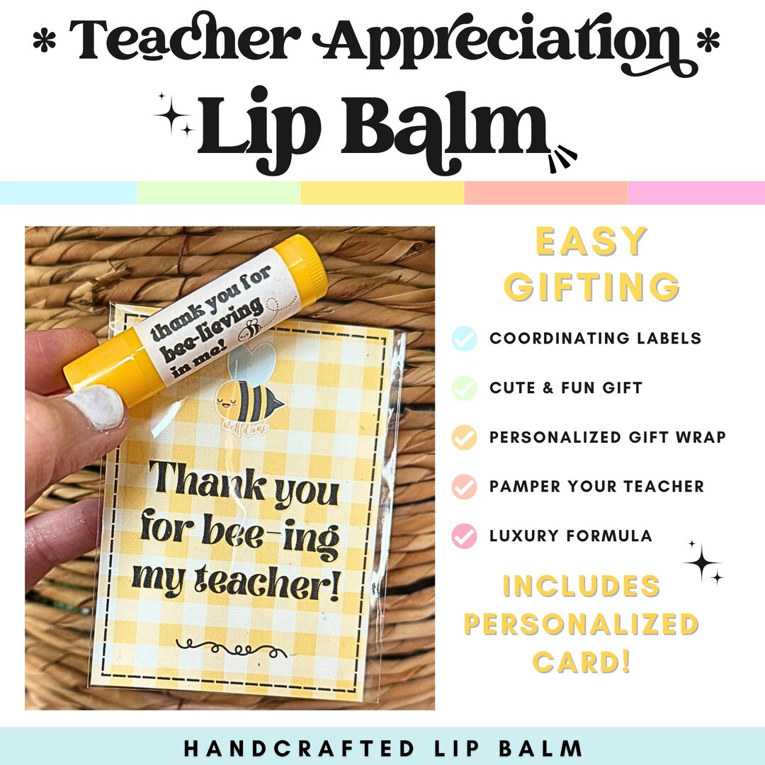 Teacher Appreciation Gift! Lip Balms - Custom Personalized Gift for ...
