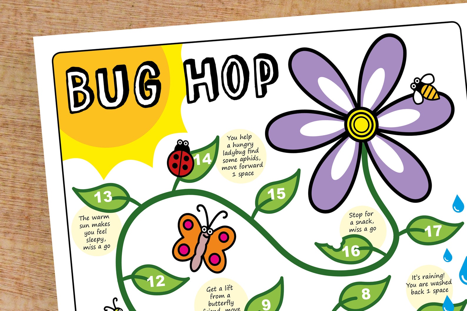 Bug Hop Nature Game Board, Kids Make Your Own Dice, Childrens Insects ...