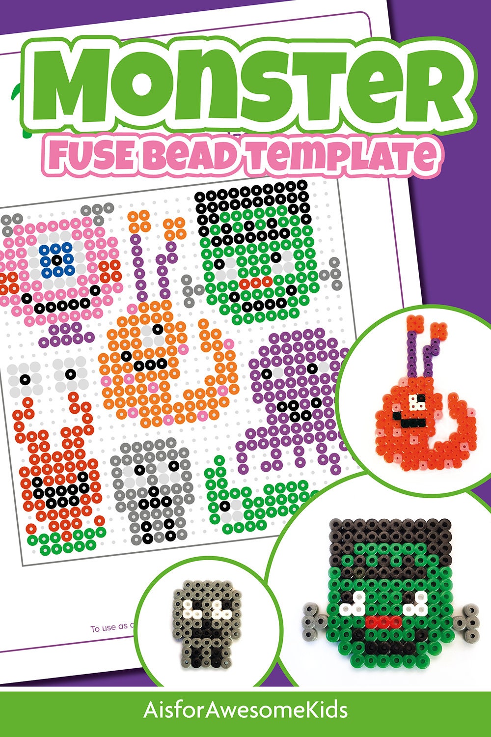 Halloween Fuse Bead Template Bundle Hama Perla Nabbi Beads Etsy