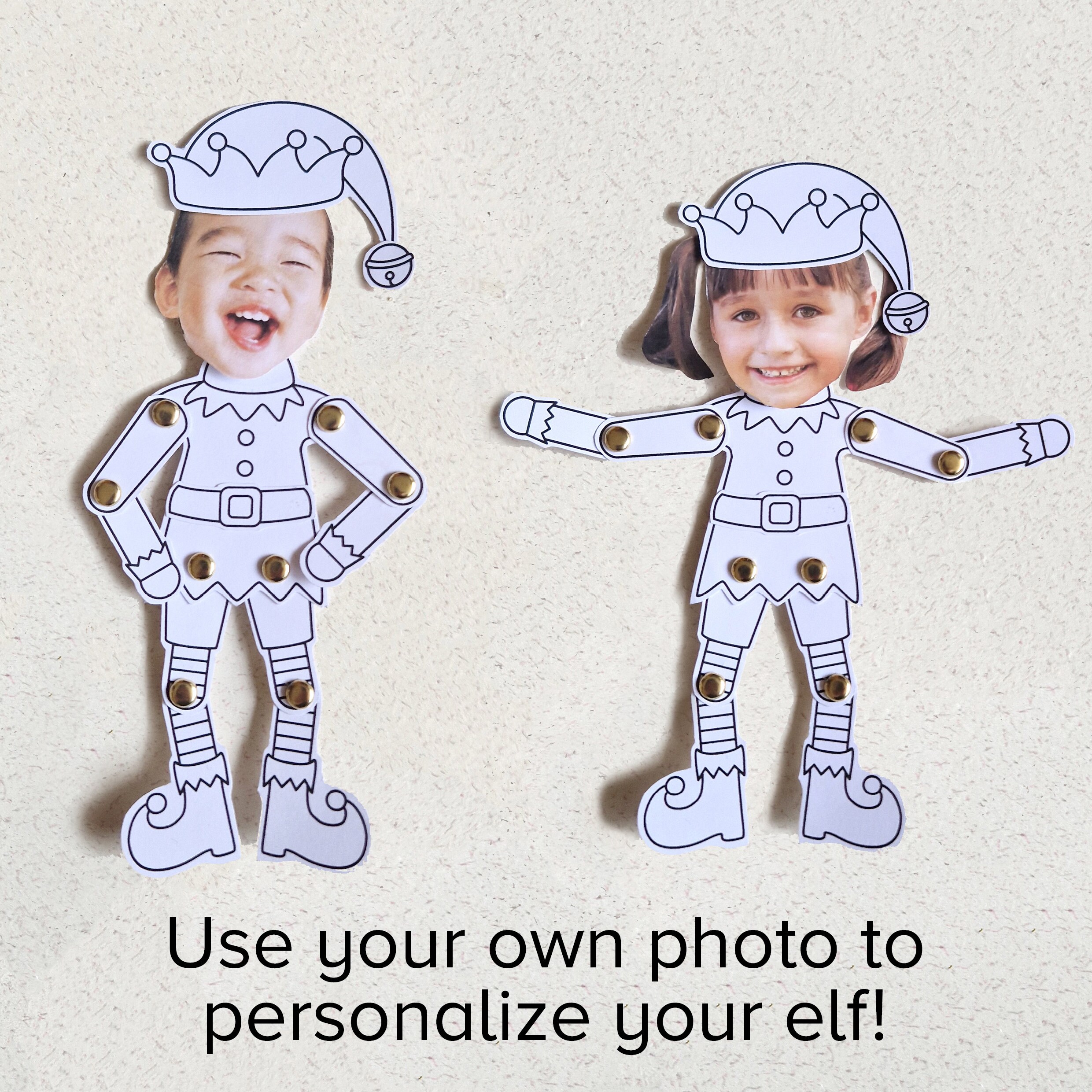 Christmas Elf Split Pin Craft, Cut & Color Xmas Build Kit, Santa's ...