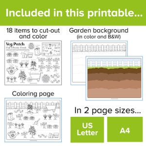 Veg Patch Scene Cut & Paste Craft, Growing Vegetables Allotment ...