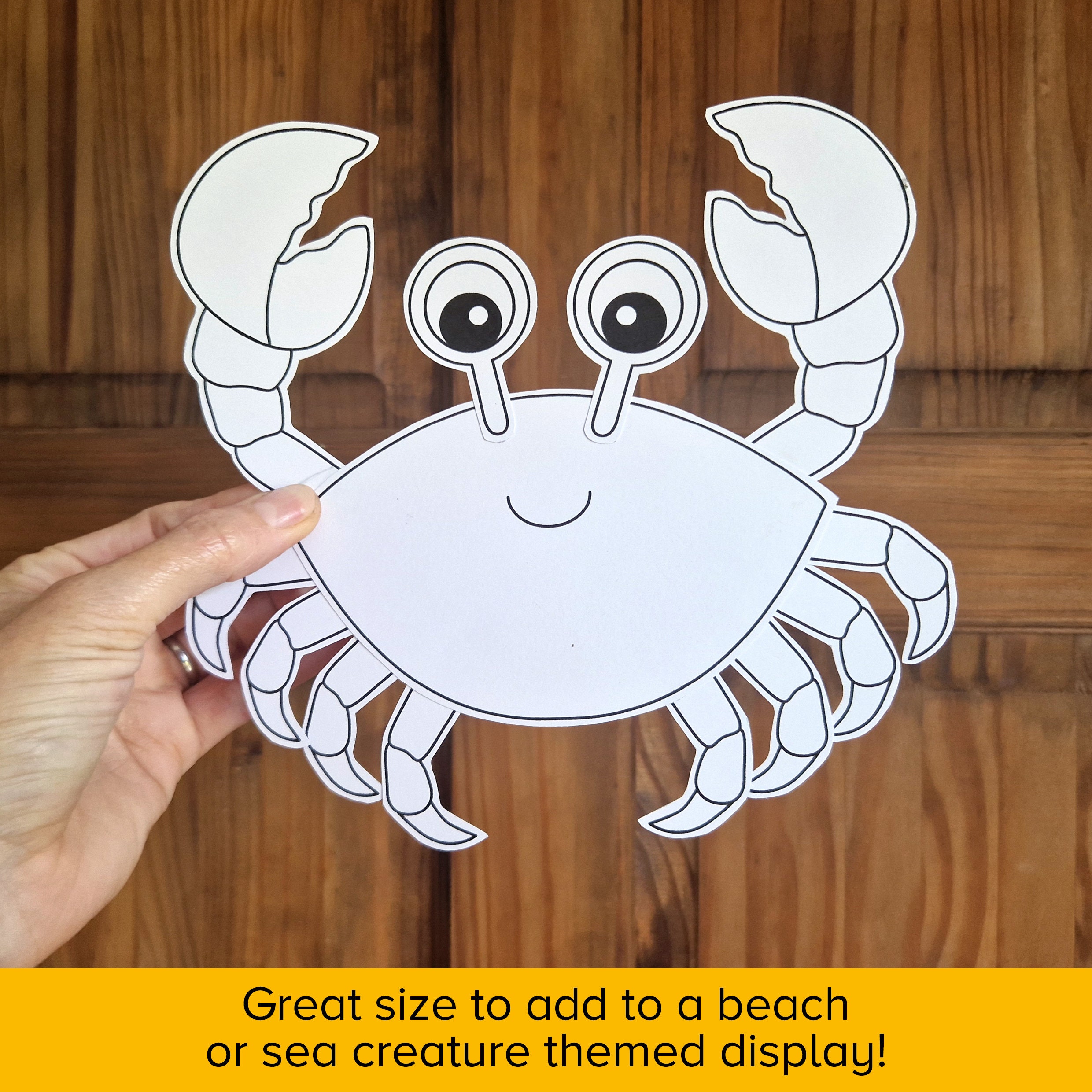 Crab Cut & Paste Craft Printable, Summer Beach Color and Build Art Kit