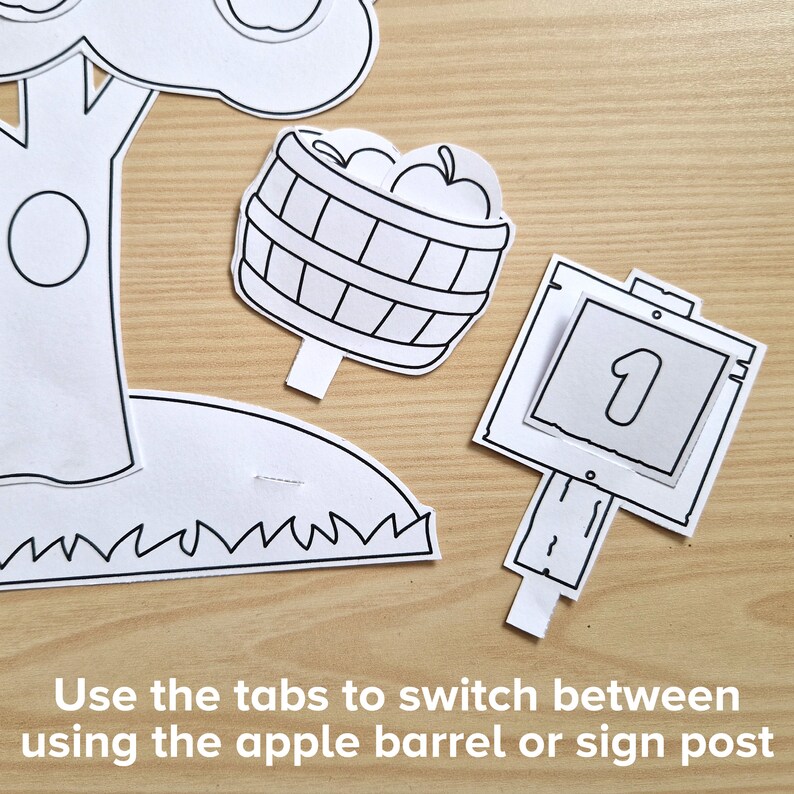 Build an Apple Tree Cut & Paste Craft, Fall Fruit Coloring Page ...