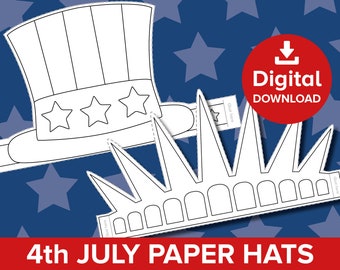 4th July Paper Hats Craft, Independence Day Celebration Party Hat