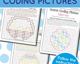 Easter Coding Worksheets Egg Basket Picture Reveal Pixel Art -  Finland