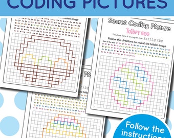 Easter Coding Worksheets Egg Basket Picture Reveal Pixel Art -  Finland