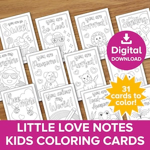 Valentijnsdag kleurkaarten, kinderen kleuren je eigen vriendschap liefdesbriefje bundel, Galentines Animal woordspelingen BFF cadeau, beste vriend activiteit afdrukbaar