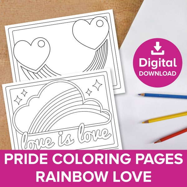 Rainbow Pride Coloring Pages, Kids Mental Health Inspirational Quotes, LGBT Mindfulness Therapy Poster, Teen Wellbeing Be Happy Printable
