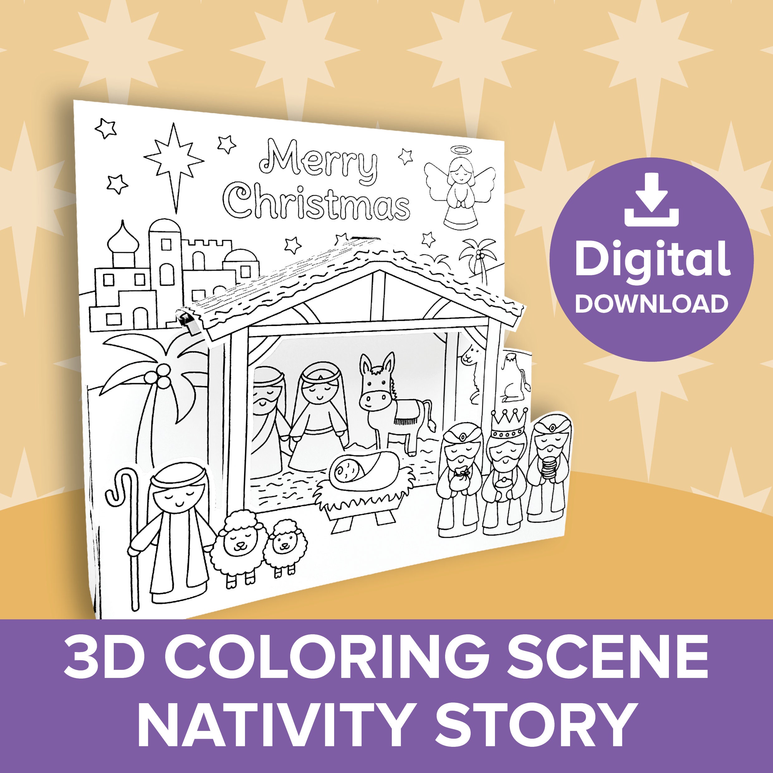 Christmas Story Coloring Pages - Bible Crafts and Activities