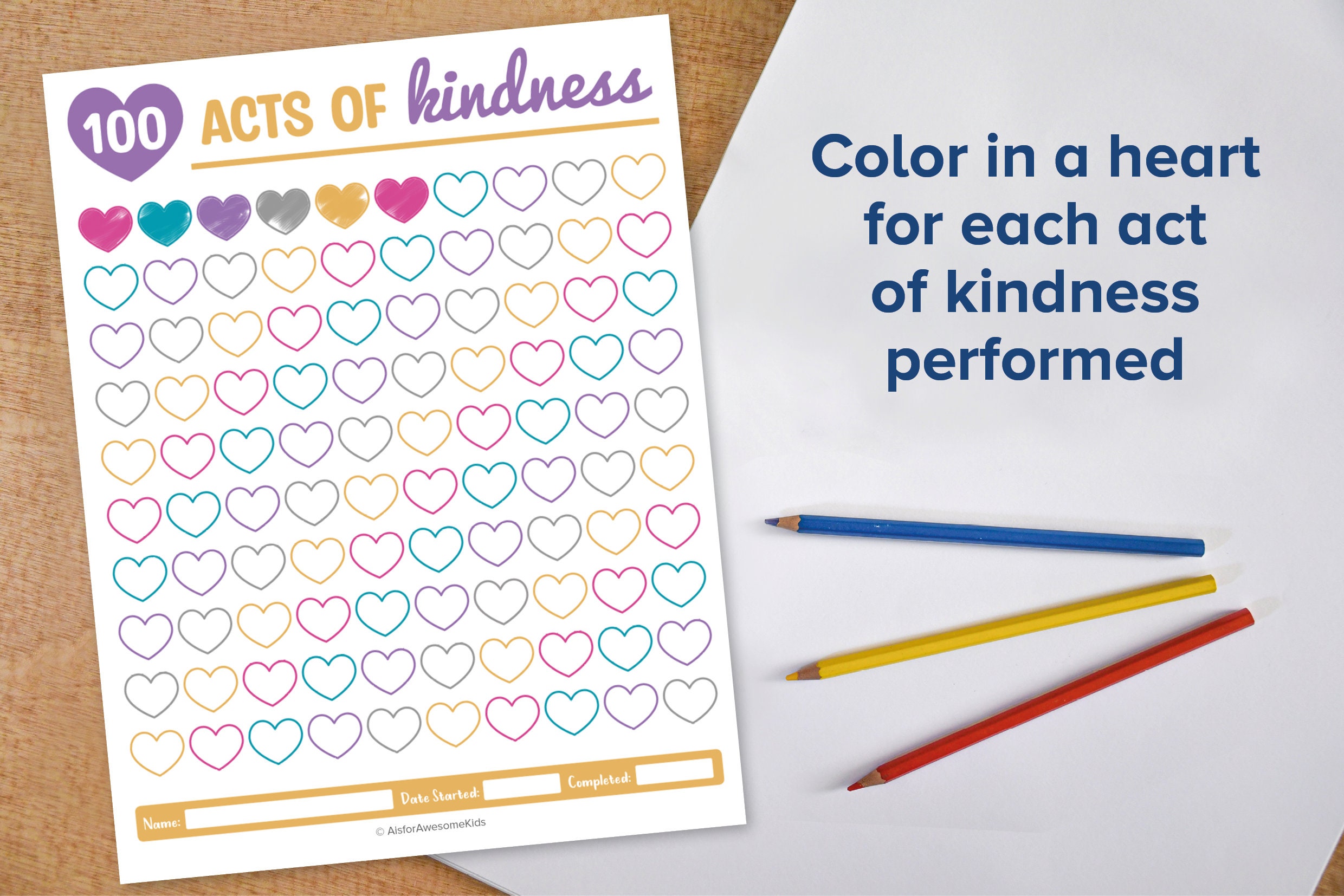 Kindness Chart For Kids 