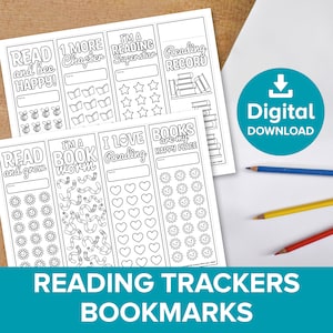 Segnalibri di monitoraggio della lettura, foglio di lavoro della sfida dei libri per bambini, registro delle letture e dei colori della scuola a casa dei bambini, attività stampabile del grafico dei premi scolastici