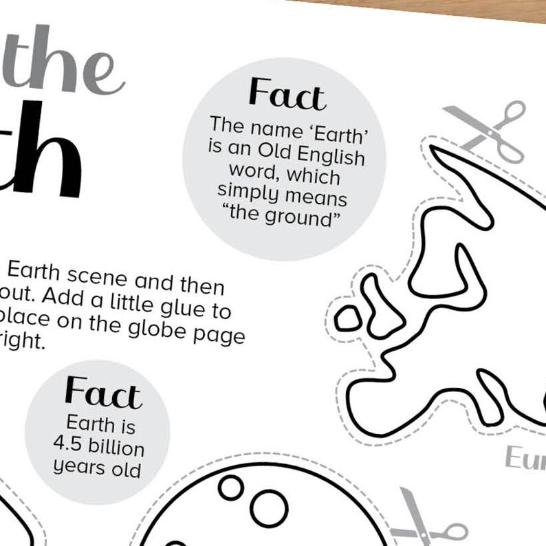 Earth Day Cut &amp; Paste Craft Printable, Build the World Educational Art ...