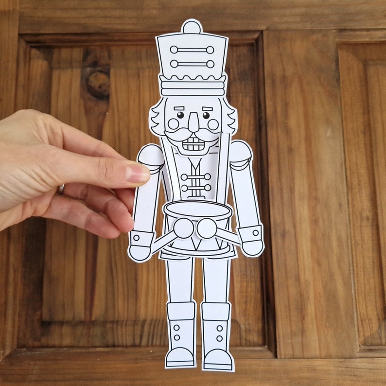 Nutcracker Cut & Paste Craft, Christmas Toy Soldier Color Build Kit ...