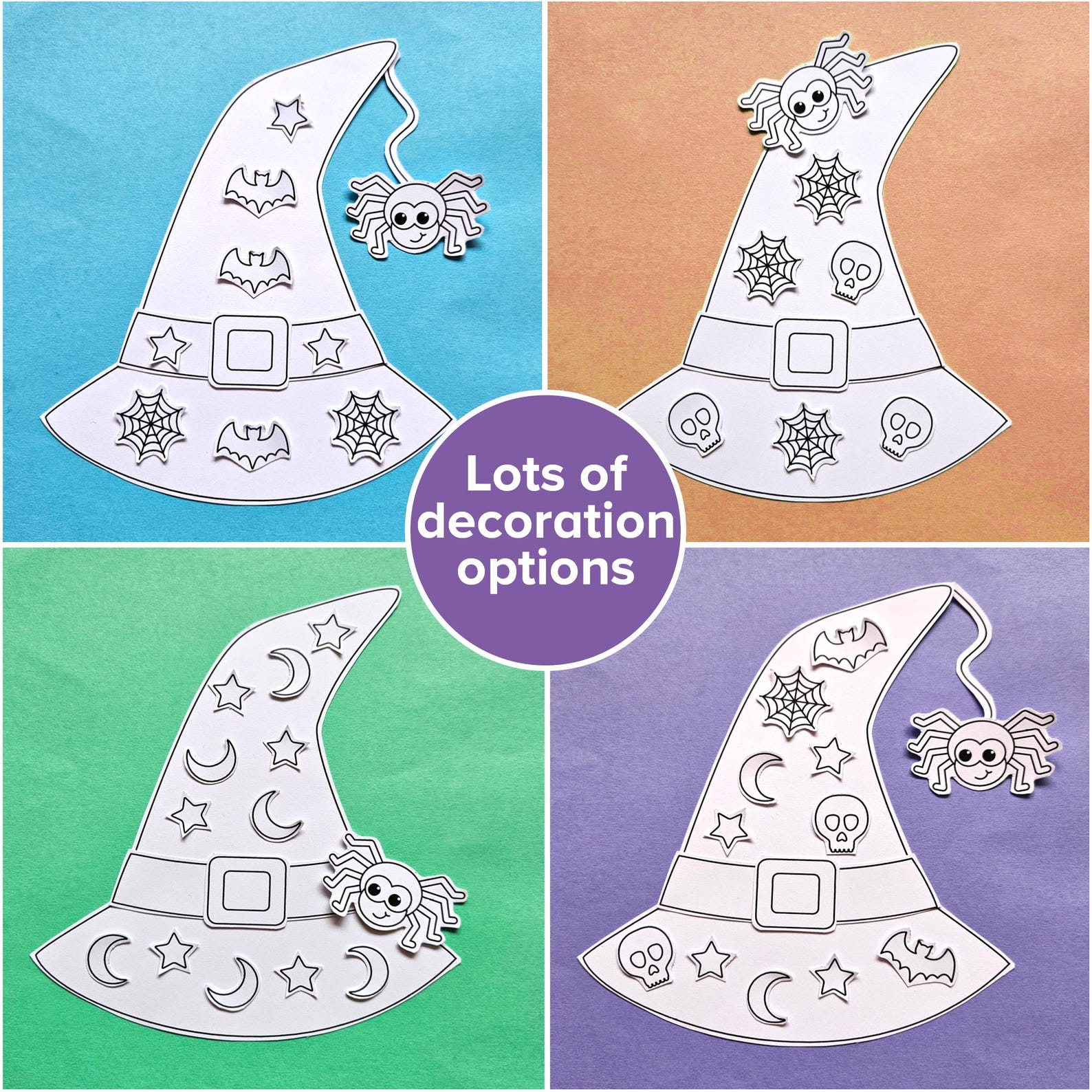 Build a Witch's Hat Cut & Paste Craft, Halloween Party Decoration