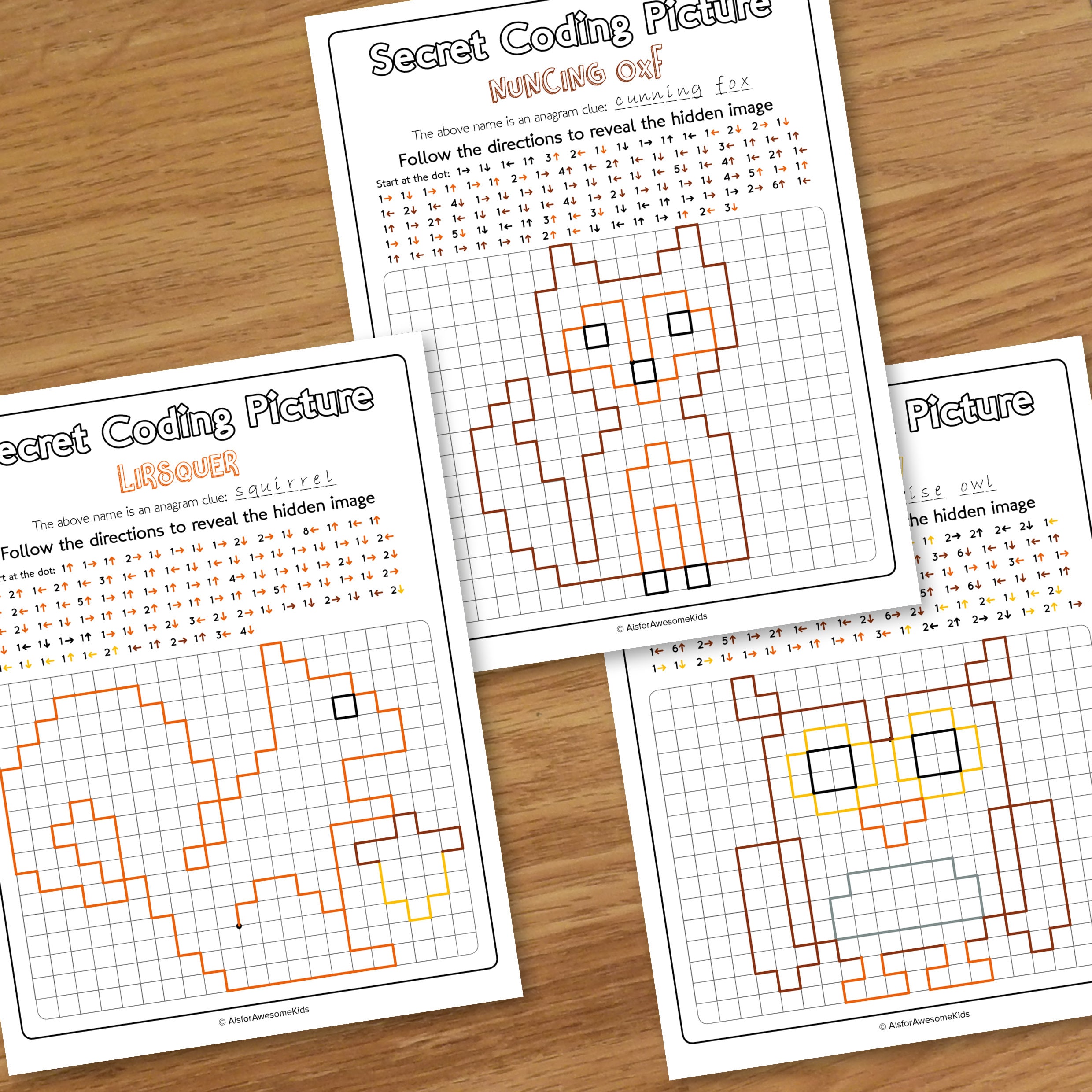 Forest Animals Coding Worksheets, Woodland Creatures Picture Reveal ...