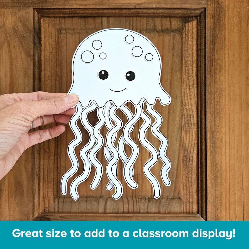 Jellyfish Cut & Paste Craft Printable, Marine Jelly Fish Color and ...