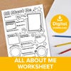 All About Me Printable, First Day of School Activity, Back to School ...
