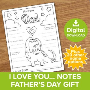 Ti amo... Biglietti per papà, mamma, nonni, regalo, pagina da colorare, spunto di scrittura, foglio di lavoro per la festa del papà, stampabile per la migliore amica di San Valentino