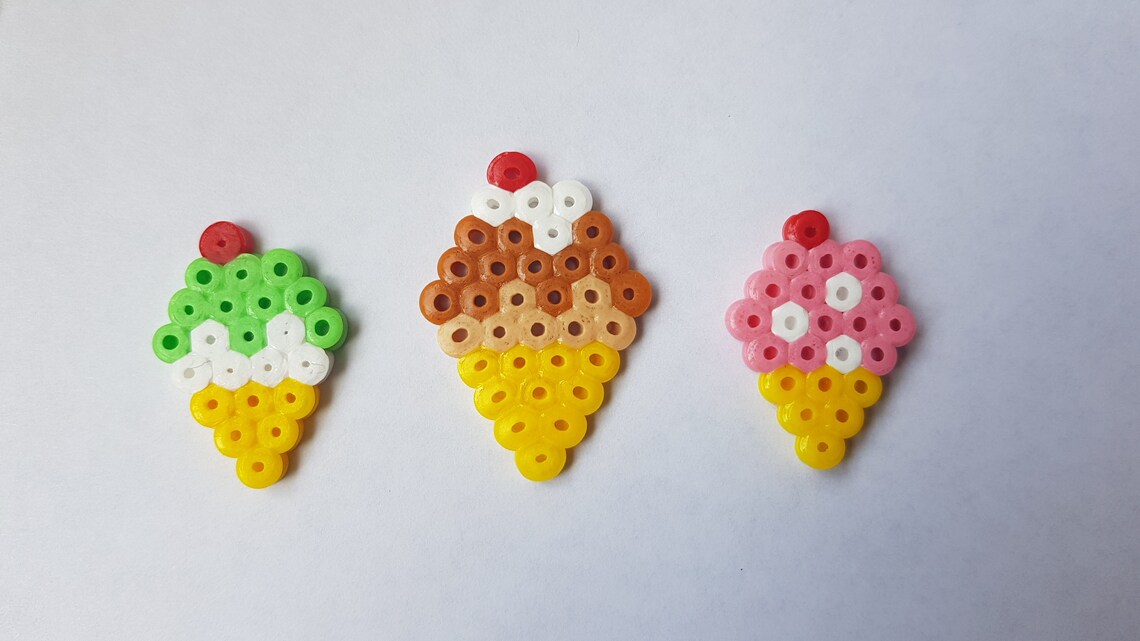 Ice Cream Fuse Bead Template, Hama Perler Nabbi Beads Ideas, Kids