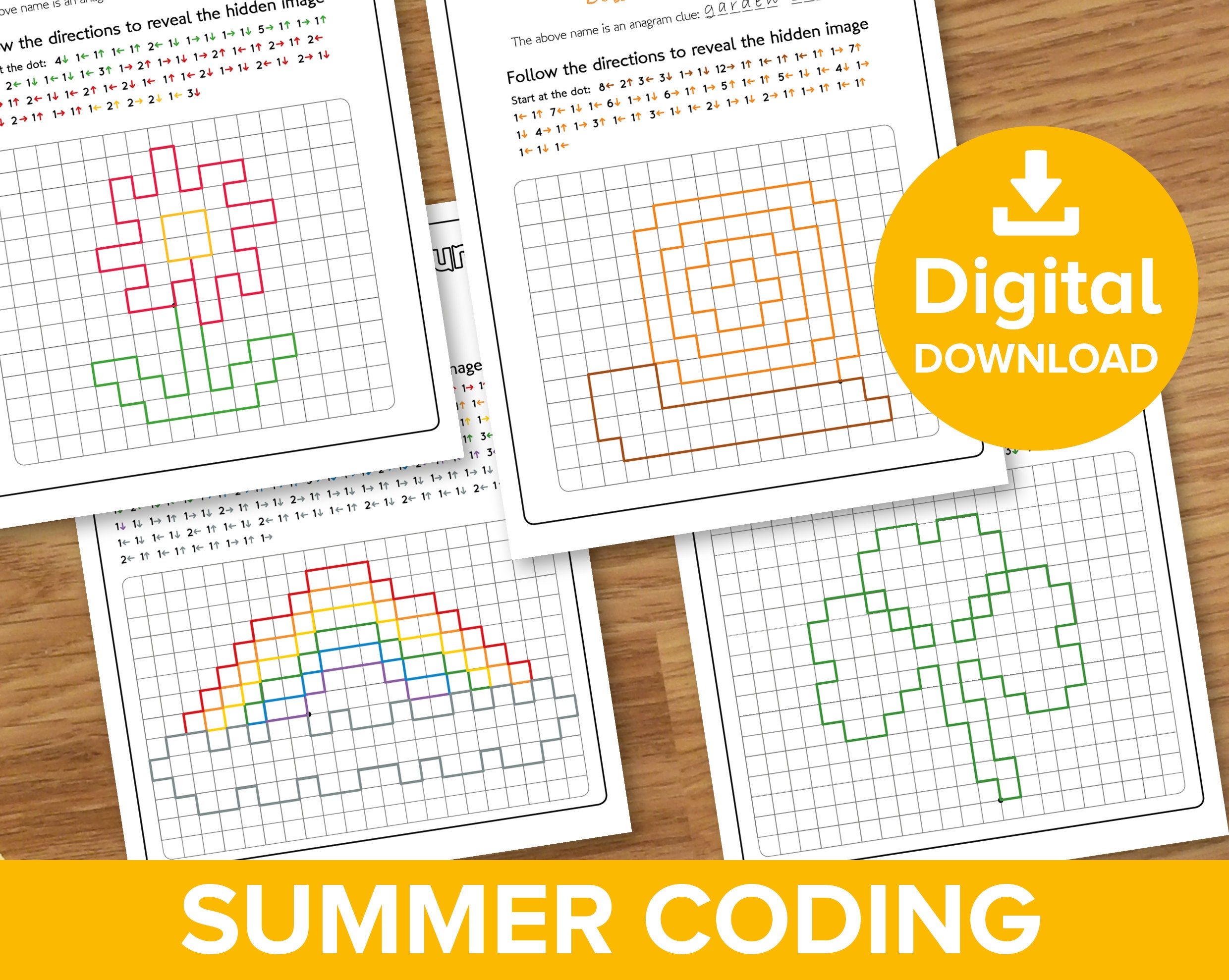 Easter Coding Worksheets Egg Basket Picture Reveal Pixel Art -  Finland