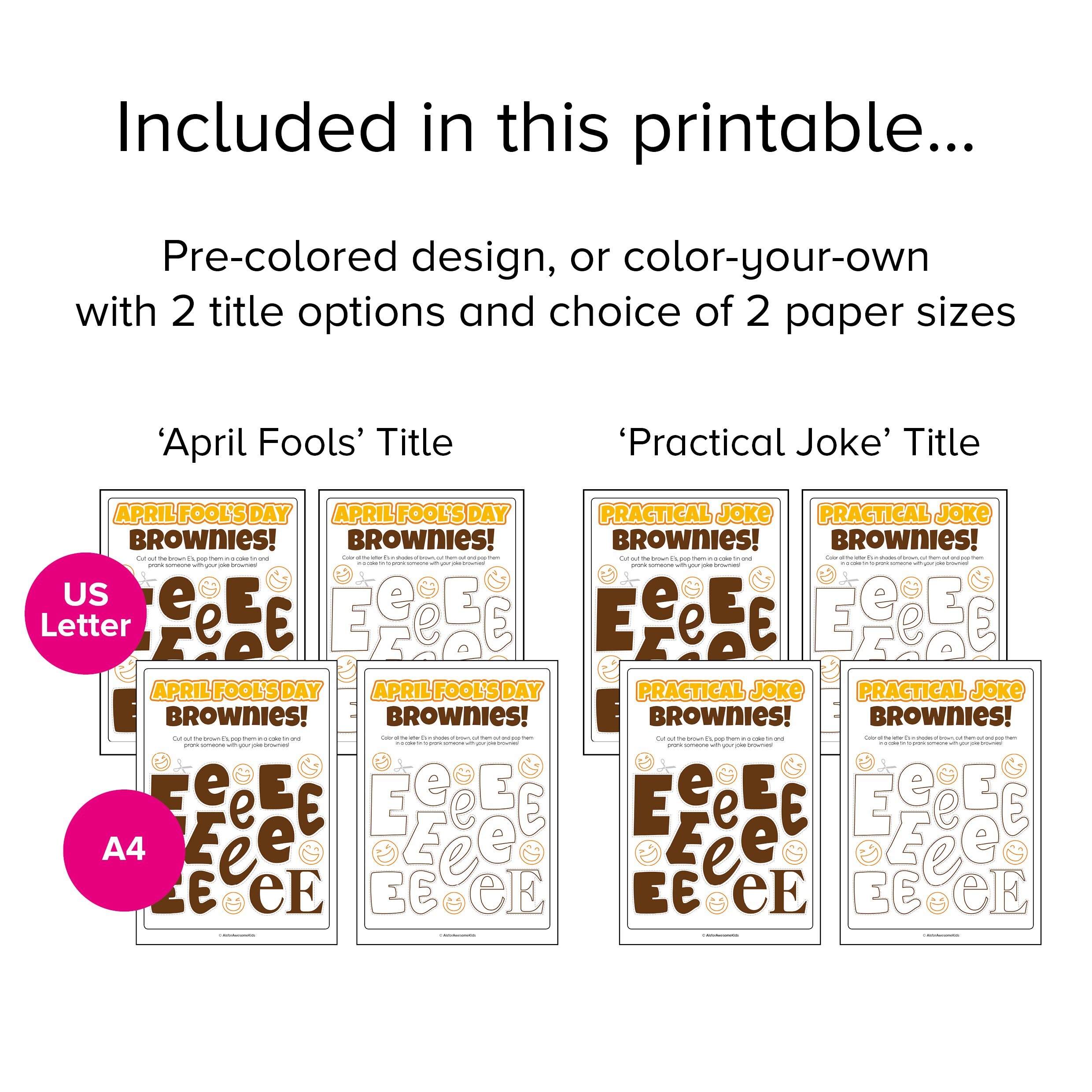 April Fool's Day Joke Brownies Brown E's Funny Kids - Etsy