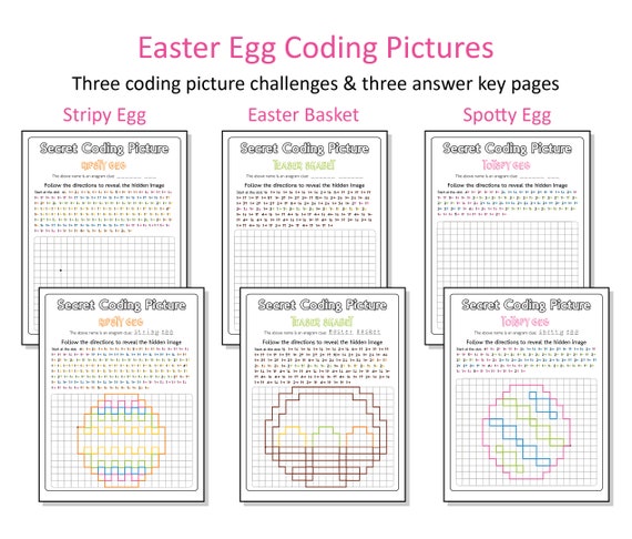 Easter Coding Worksheets Egg Basket Picture Reveal Pixel Art -  Finland