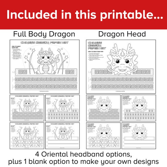 Chinese Dragon Paper Crown Crafts, 2025 Lunar New Year Party Chinese Dragon Paper Crown Crafts, 2025 Lunar New Year Party