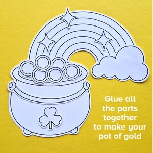 Pot of Gold Cut & Paste Craft, St Patrick's Day Color and Build ...