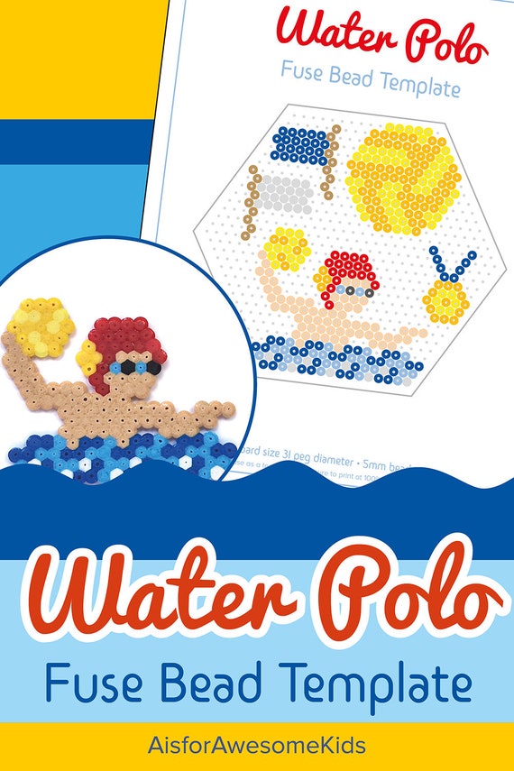 Water Polo Fuse Bead Template, Swimming Games Pattern, Sports Ball