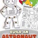 Astronaut Split Pin Craft, Color and Build Spaceman Puppet, Kids Paper ...