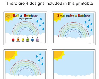 Roll a Rainbow Play Dough Mat Dice Game, Kids Playdough Activity, St  Patrick's Day Spring Summer Toddler Fun, Learn Colors Digital Printable 